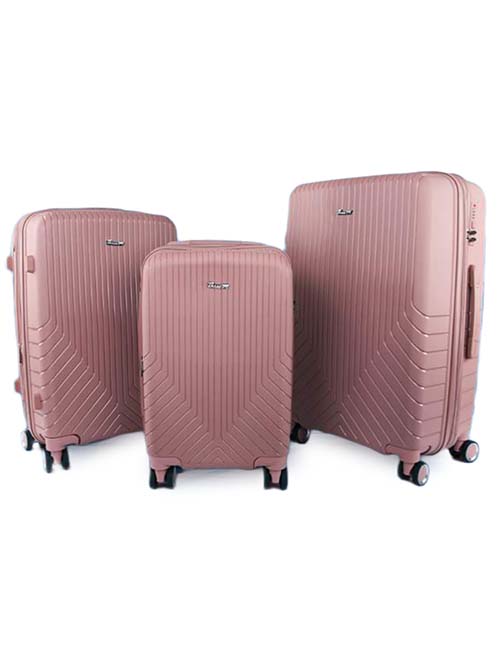 شنط  سفر ماركة three m الشهيرة ضد الكسر 100%مصنوعة مادة(Polycarbonate) ب3 مقاسات20/24/28 مع سوستة توسيع