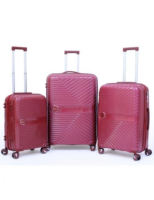 طقم شنط سفر سيليكون ضد الكسر ماركة ميلانو مصنوع من مادة (Polycarbonate) مكون من ثلاث مقاسات 22 26 30