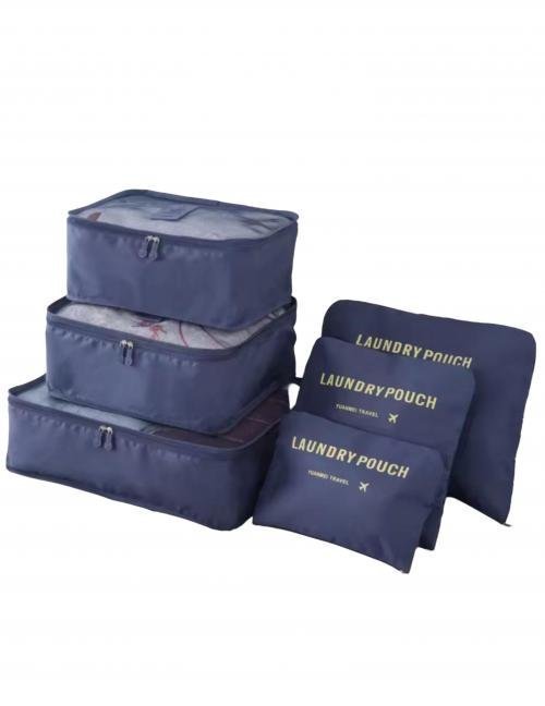 طقم منظمات شنط السفر ماركةLaundry pouch ٦ قطع خامة أكسفورد  سهلة التنظيف بسوستة
