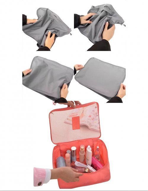 طقم منظمات شنط السفر ماركةLaundry pouch ٦ قطع خامة أكسفورد  سهلة التنظيف بسوستة