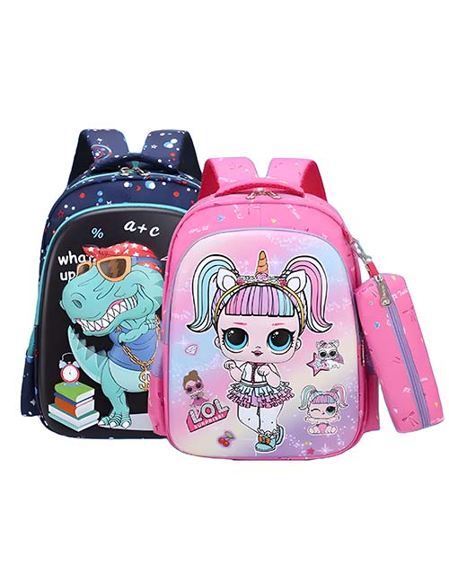شنطة مدرسة بمقلمة مقاس 14 للأولاد والبنات 