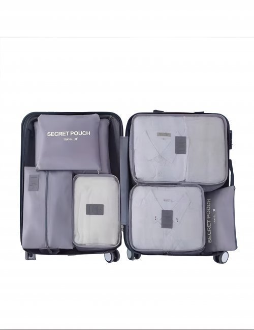 طقم منظمات شنط السفر ماركةLaundry pouch ٦ قطع خامة أكسفورد  سهلة التنظيف بسوستة