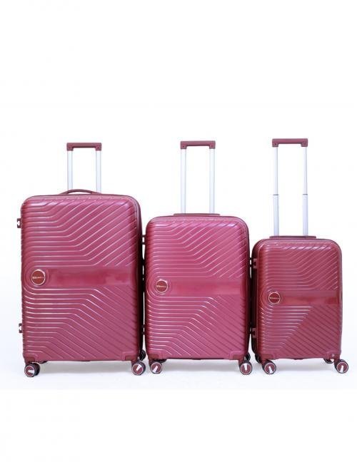 طقم شنط سفر سيليكون ضد الكسر ماركة ميلانو مصنوع من مادة (Polycarbonate) مكون من ثلاث مقاسات 22 26 30